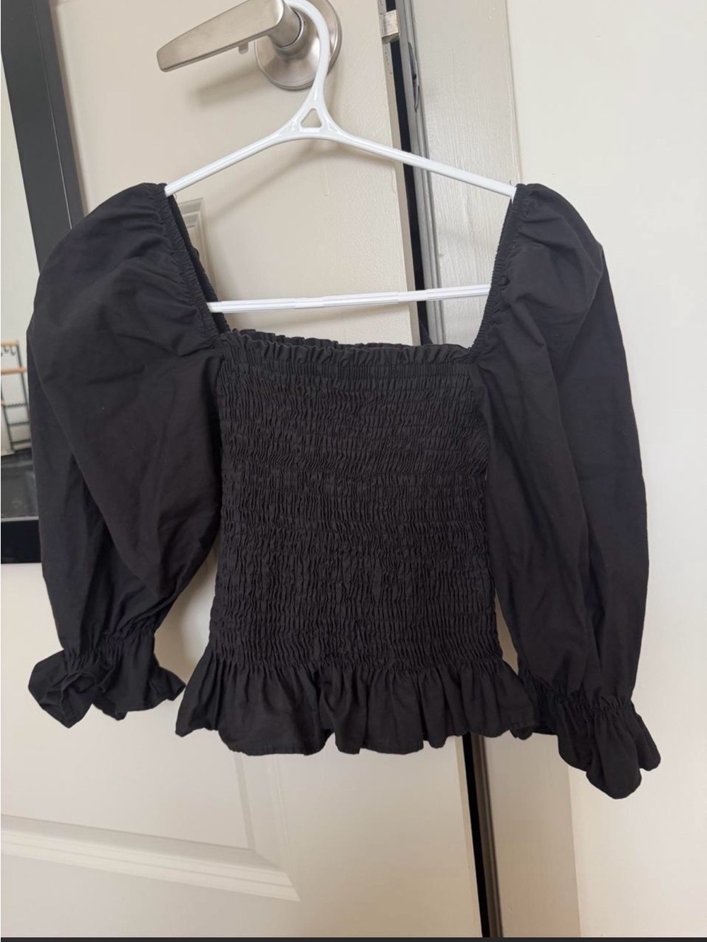 Zara black Puff Sleeve Women Top